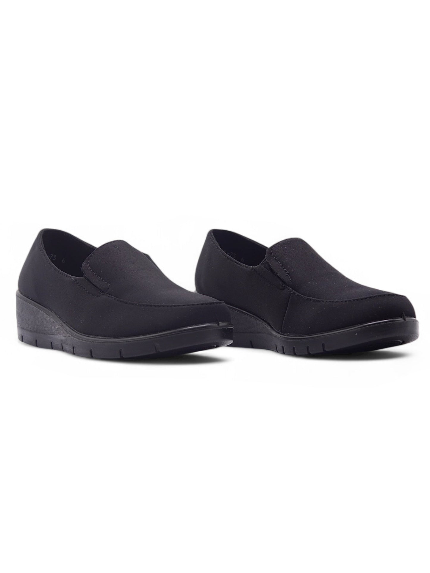 14084-Mocasines Negros para Mujer con Plataforma