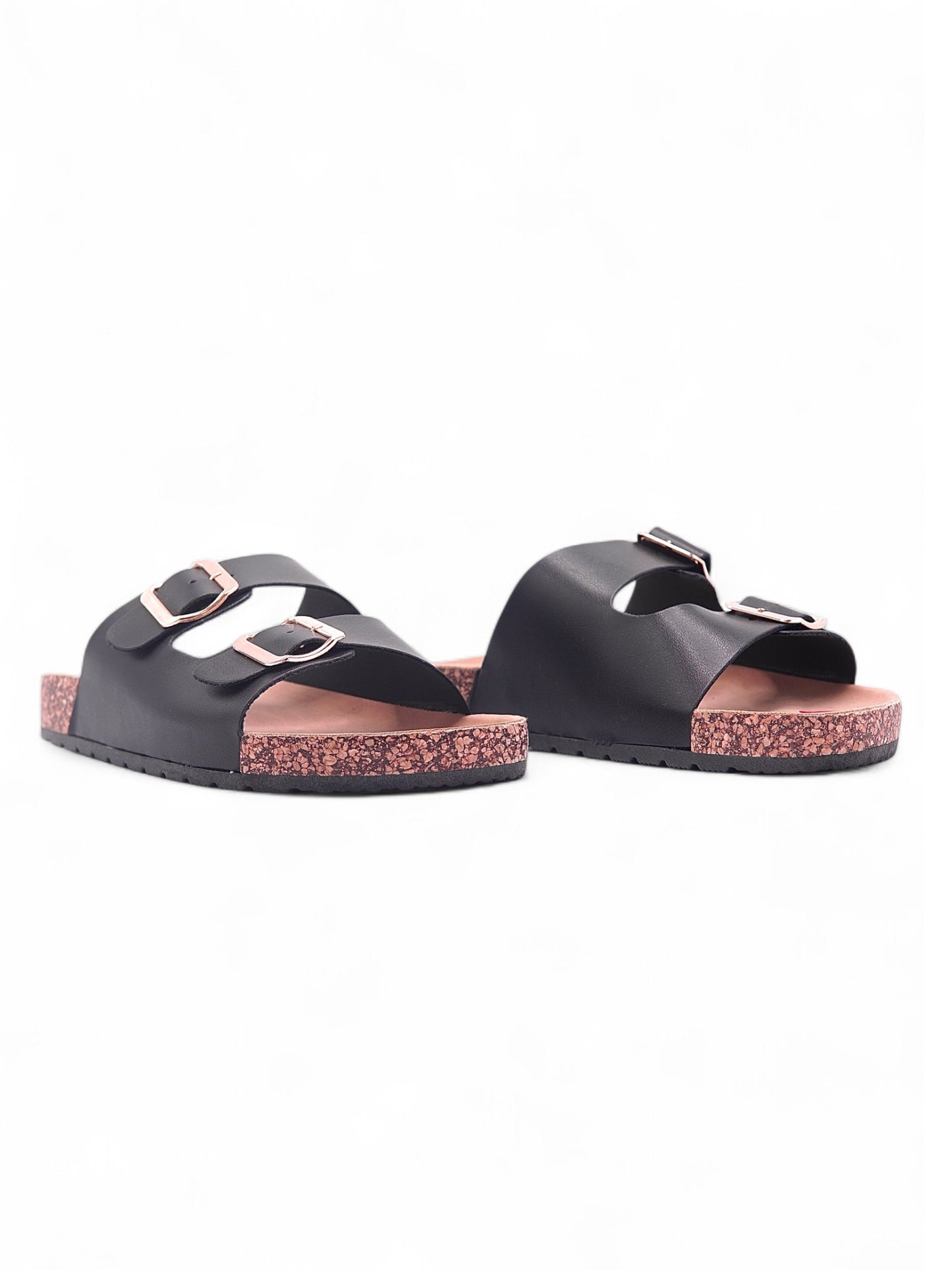 13985 - Sandalias Planas de Mujer con Doble Hebilla