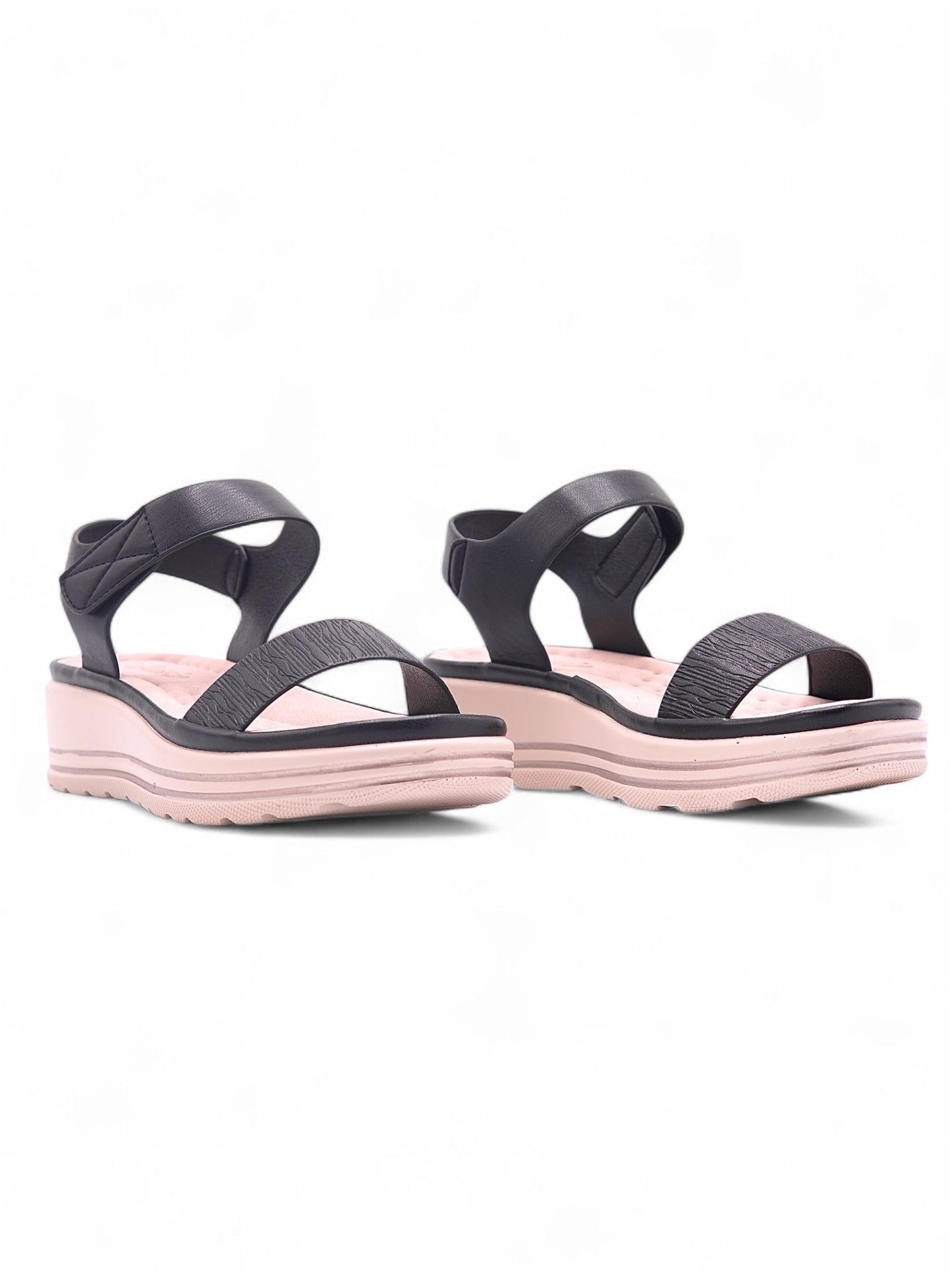 14035 - Sandalias de Plataforma Bicolor con Tira Ajustable