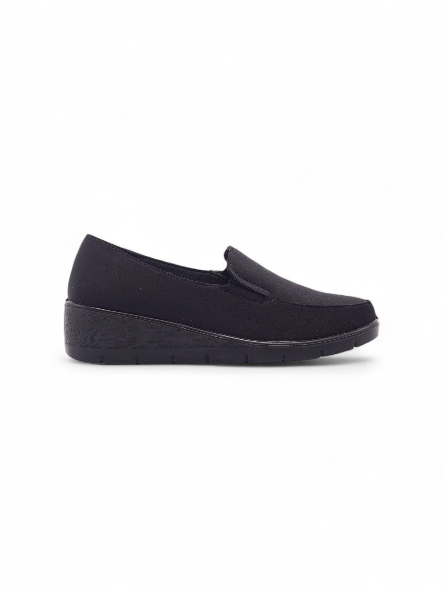 14084-Mocasines Negros para Mujer con Plataforma