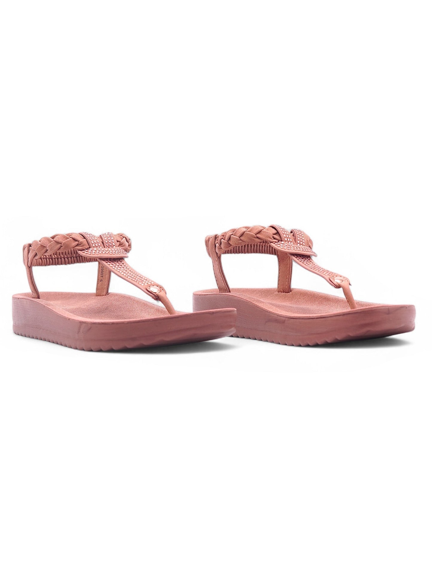 14092 - Sandalias Tipo T con Detalle Trenzado