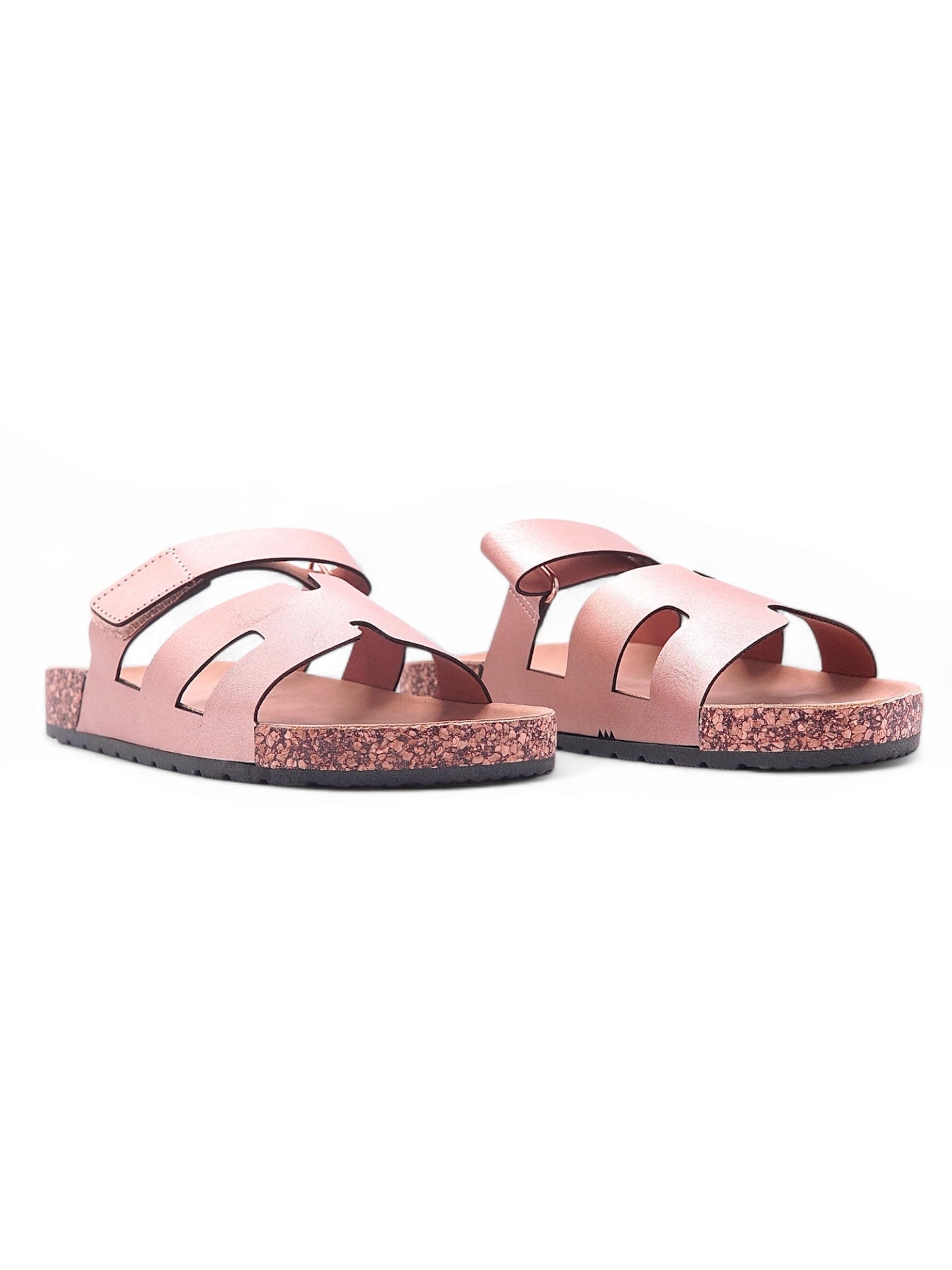 13992-Sandalias Planas de Mujer con Doble Hebilla