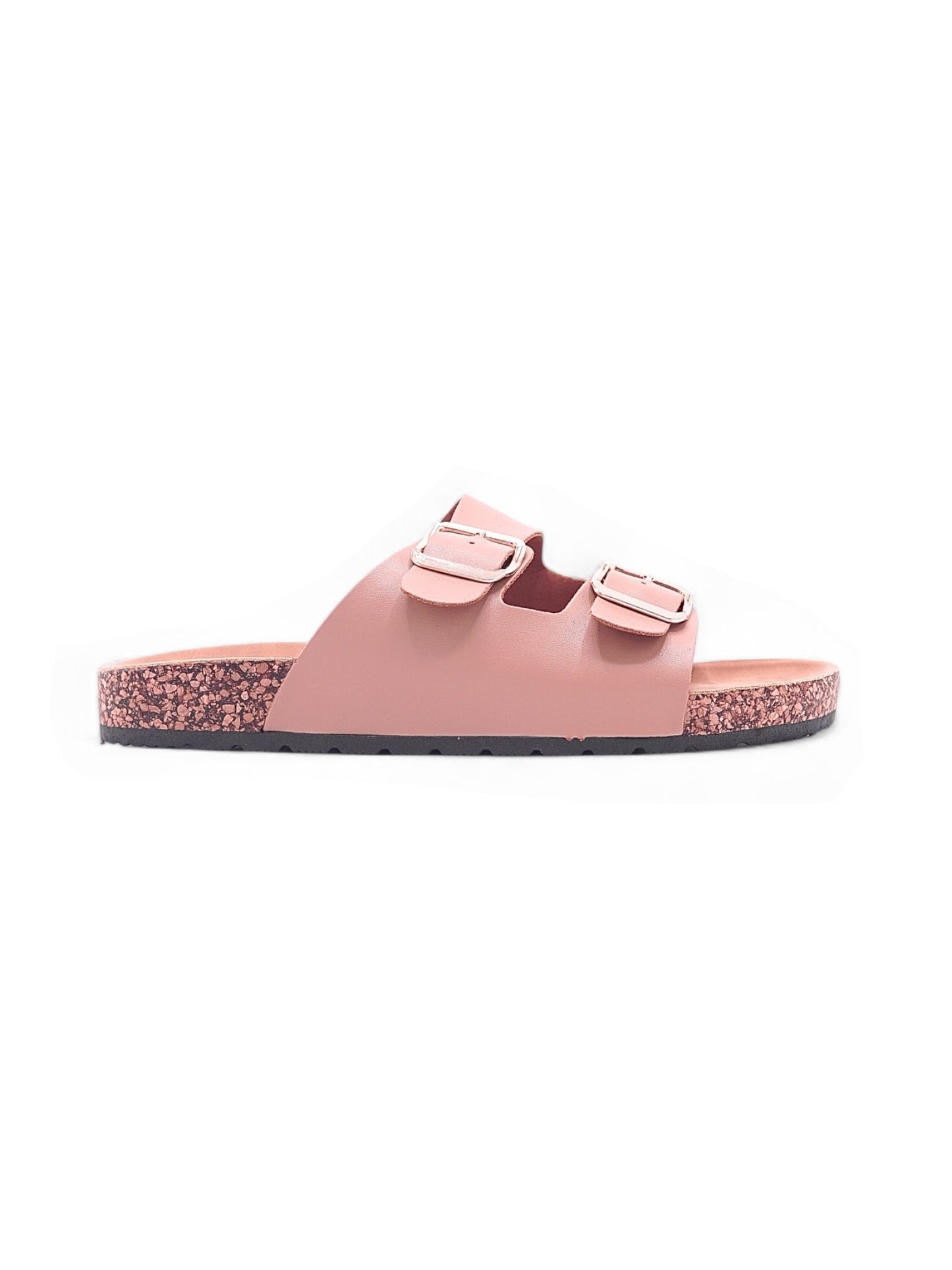 13987-Sandalias Planas de Mujer con Doble Hebilla