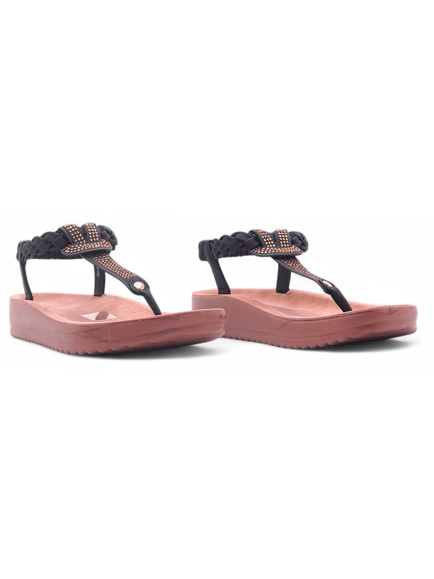 14090 - Sandalias Tipo T con Detalle Trenzado