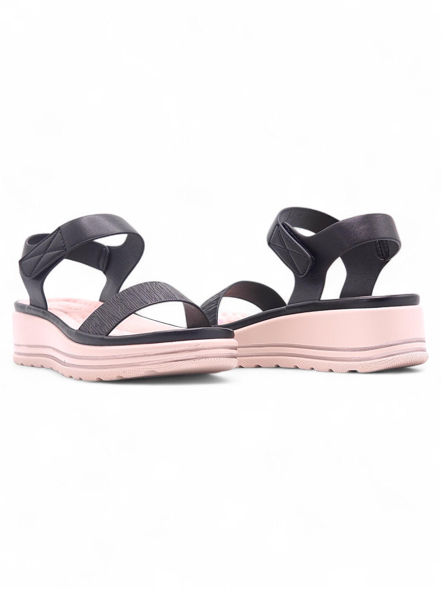 14035 - Sandalias de Plataforma Bicolor con Tira Ajustable