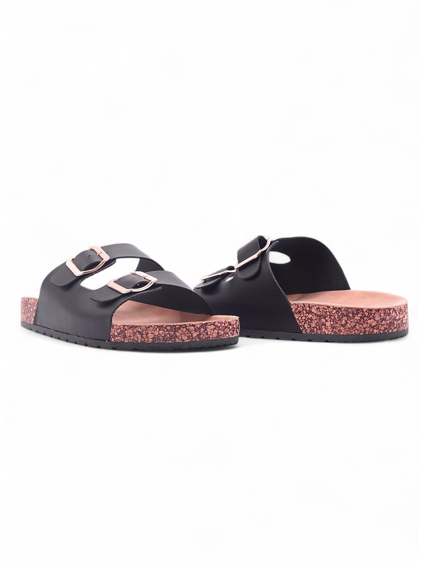 13985 - Sandalias Planas de Mujer con Doble Hebilla