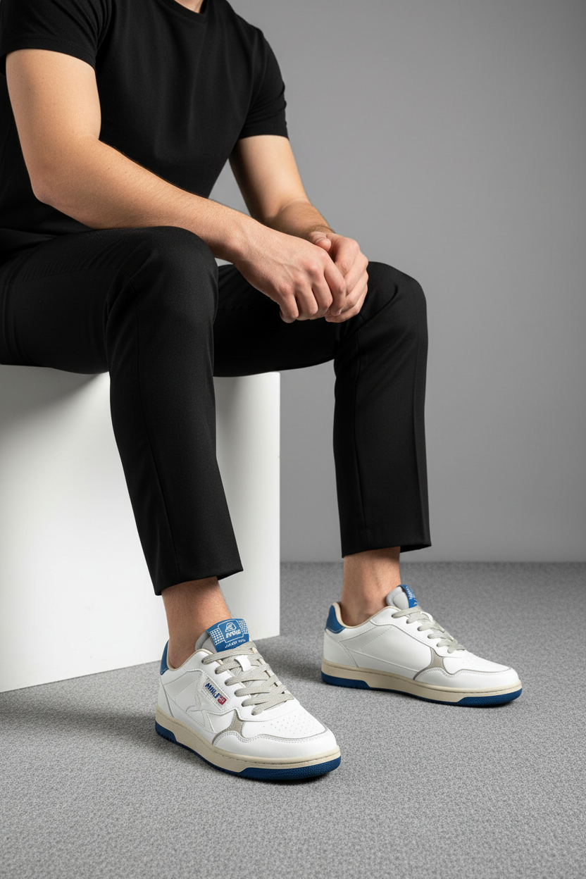 Zapato de Tacón Bicolor Blanco y Beige con Acabado Brillante y Silueta Sofisticada – Tacón Cómodo – 14640