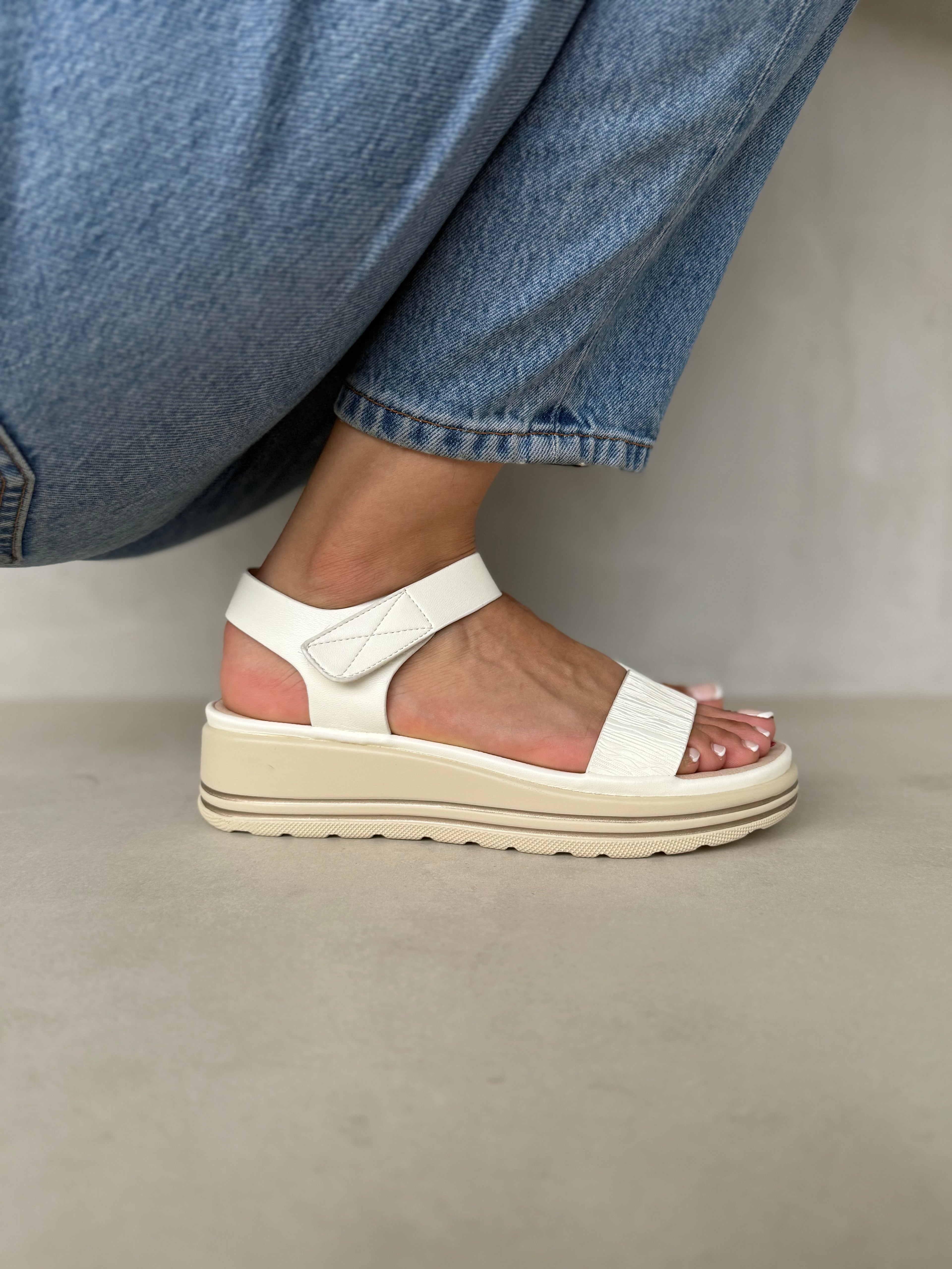 Sandalias De Plataforma Con Tira Elástica 14037 Para Mujer Con Estilo Minimalista Y Comodidad Superior
