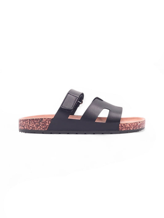 13989-Sandalias Planas de Mujer con Doble Hebilla