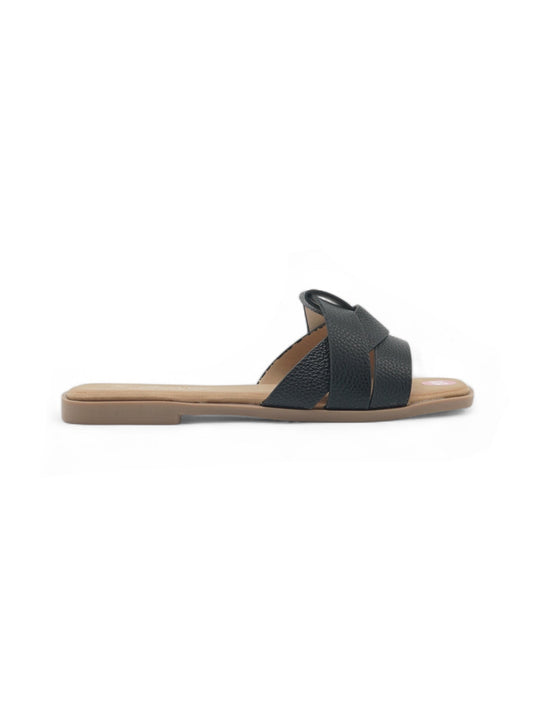 14018-Sandalias Planas de Mujer con Diseño Entrelazado