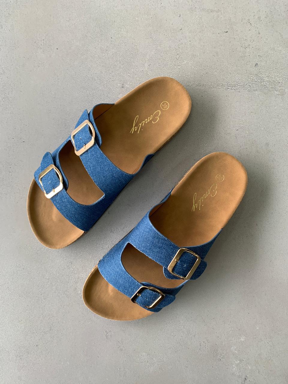 Sandalias Jeans 14311 Con Doble Hebilla Y Suela De Corcho Ligera Y Comoda Con Soporte Todo El Dia