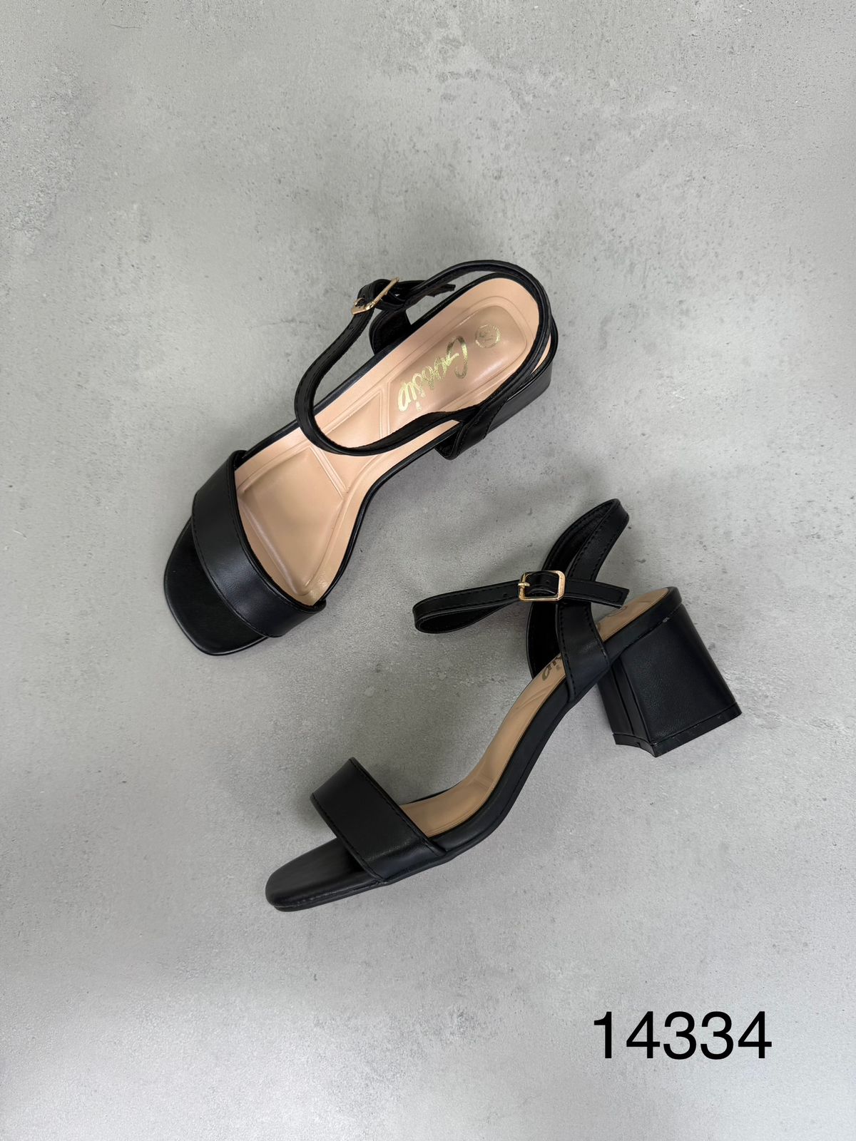 Sandalias Minimalistas 14334 Tacón Cuadrado Y Pulsera Ajustable Para Dama Elegancia Y Confort