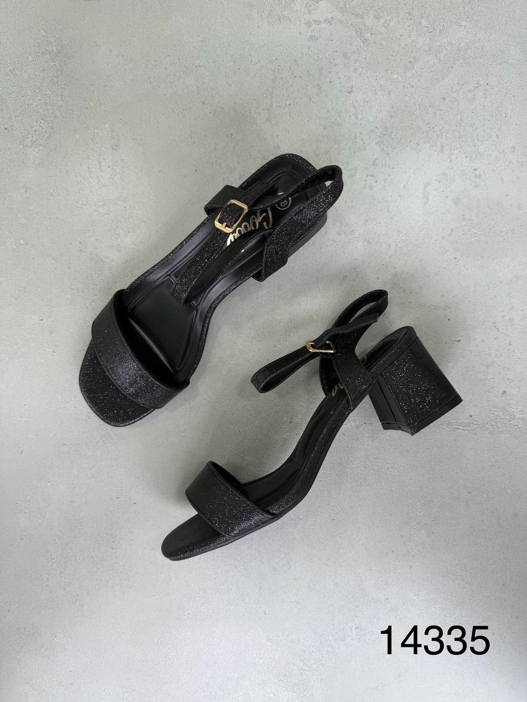 Sandalias Brillo Sutil 14335 Con Tacón Cuadrado Y Pulsera Ajustable Para Elegancia Moderna