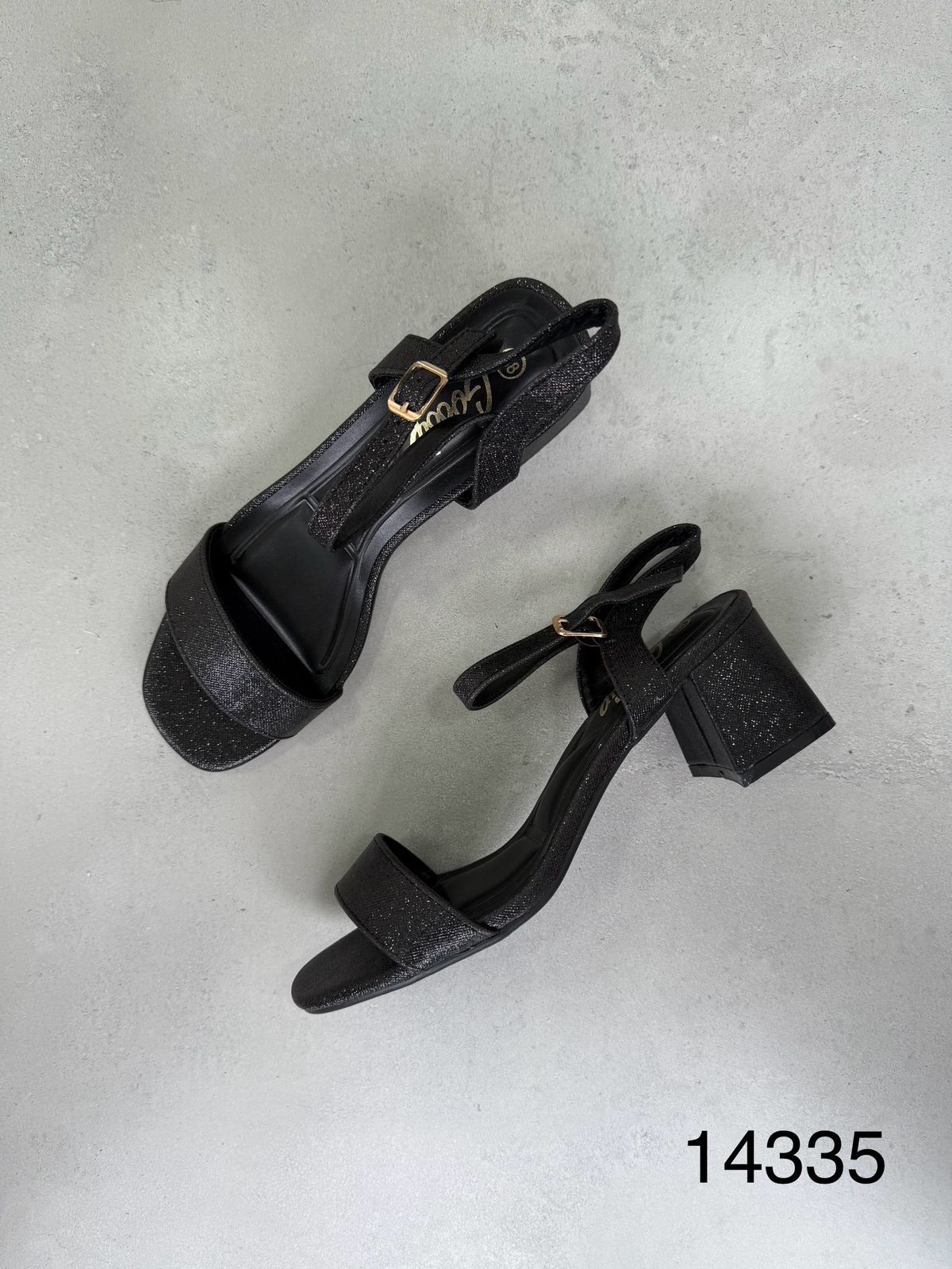 Sandalias Brillo Sutil 14335 Con Tacón Cuadrado Y Pulsera Ajustable Para Elegancia Moderna