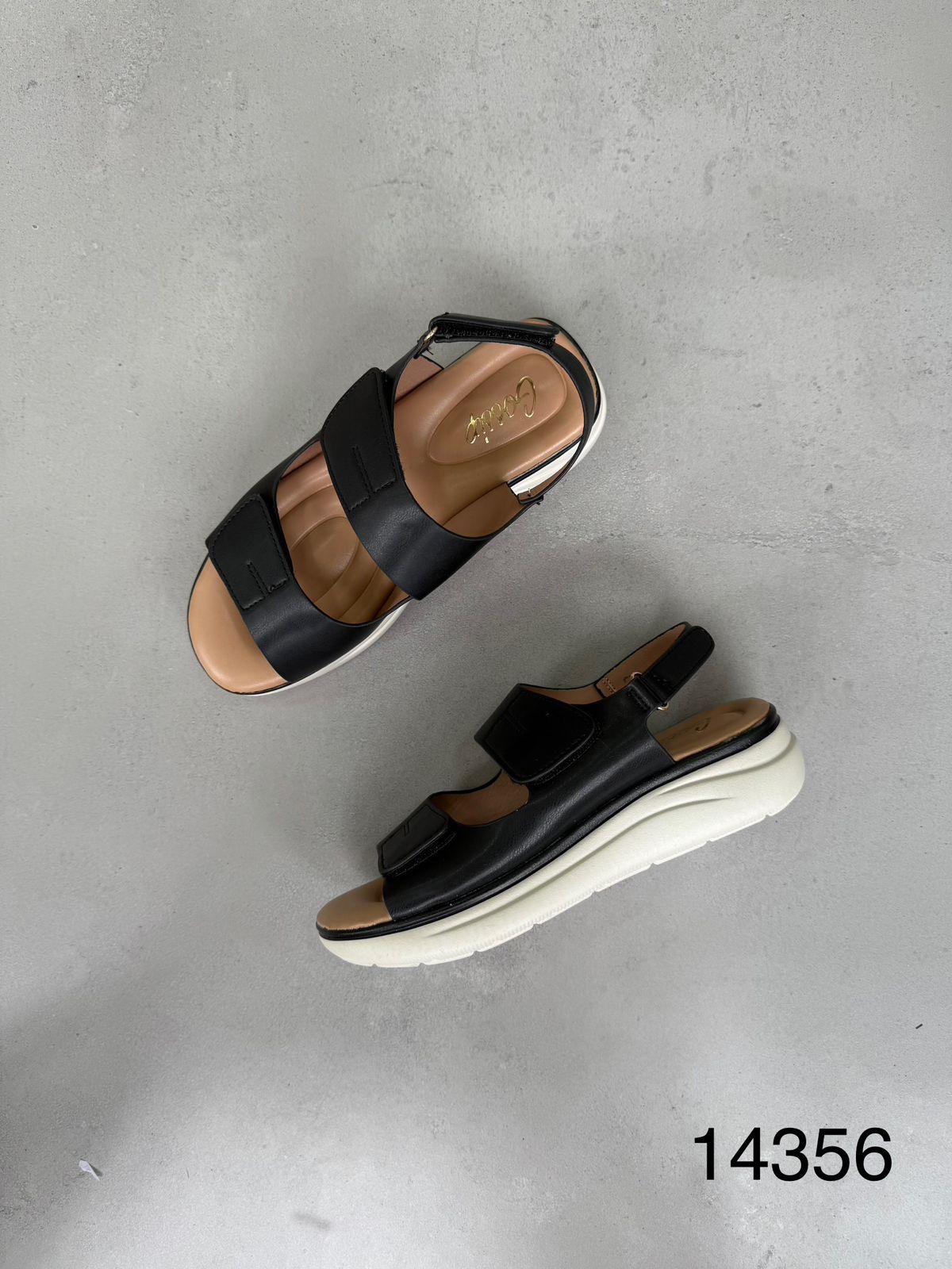 Sandalias Negras Plataforma Urbana 14356 Con Plataforma Ergonómica Y Cierre Ajustable Para Caminar