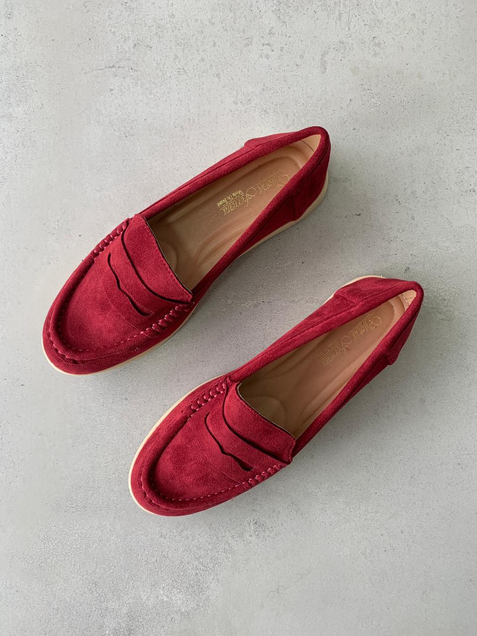 Mocasines Burdeos Gamuza Clásico 14452 Elegancia Atemporal Y Comodidad Moderna Todo El Día