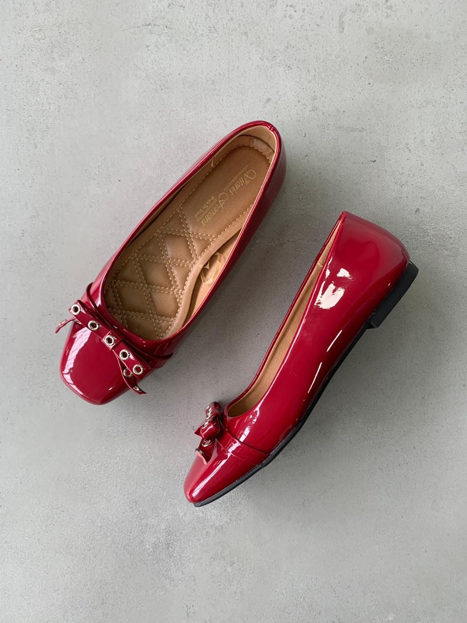 Bailarinas Burdeos Charol Con Lazo Frontal 14459 Elegancia Atemporal Y Comodidad Total Para Todo El Día