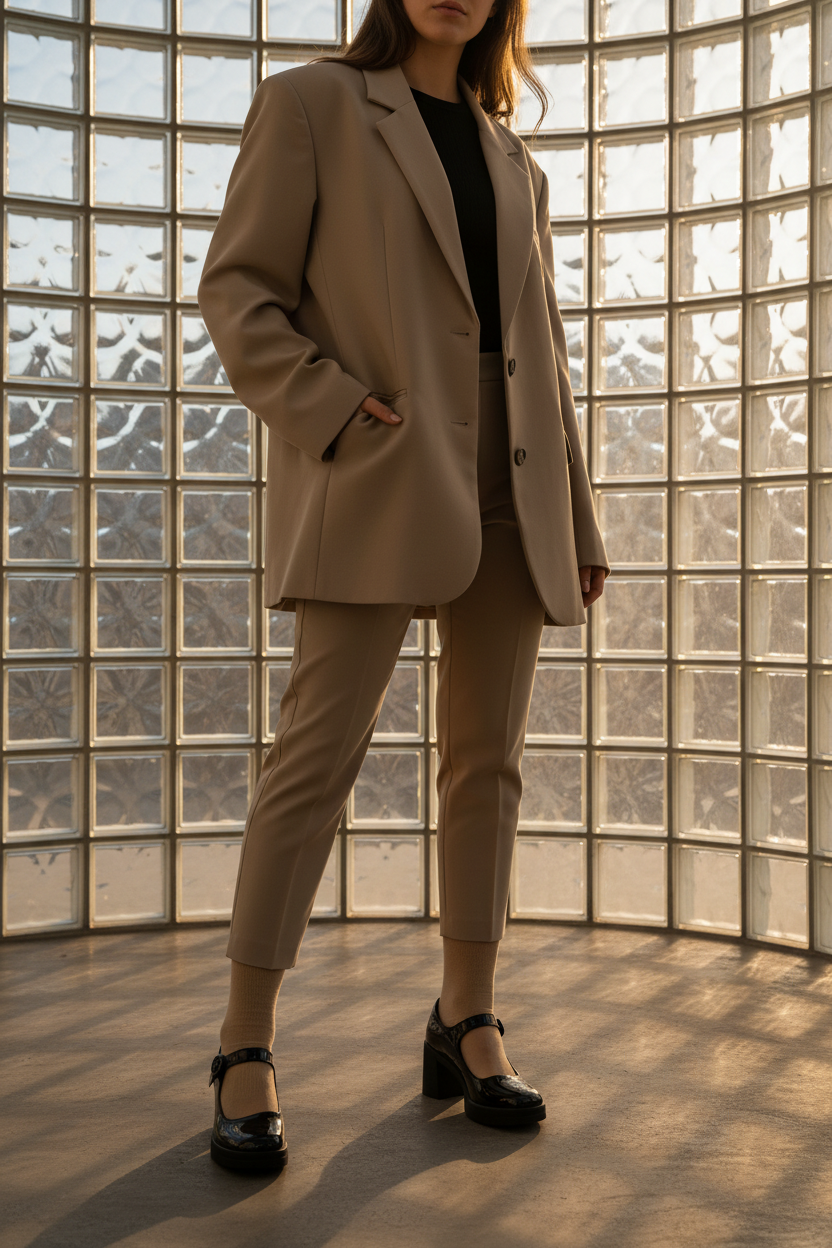 Mary Jane Negra De Charol Con Tacón Chunky Y Correa Ajustable Estilo Clásico Moderno 14515