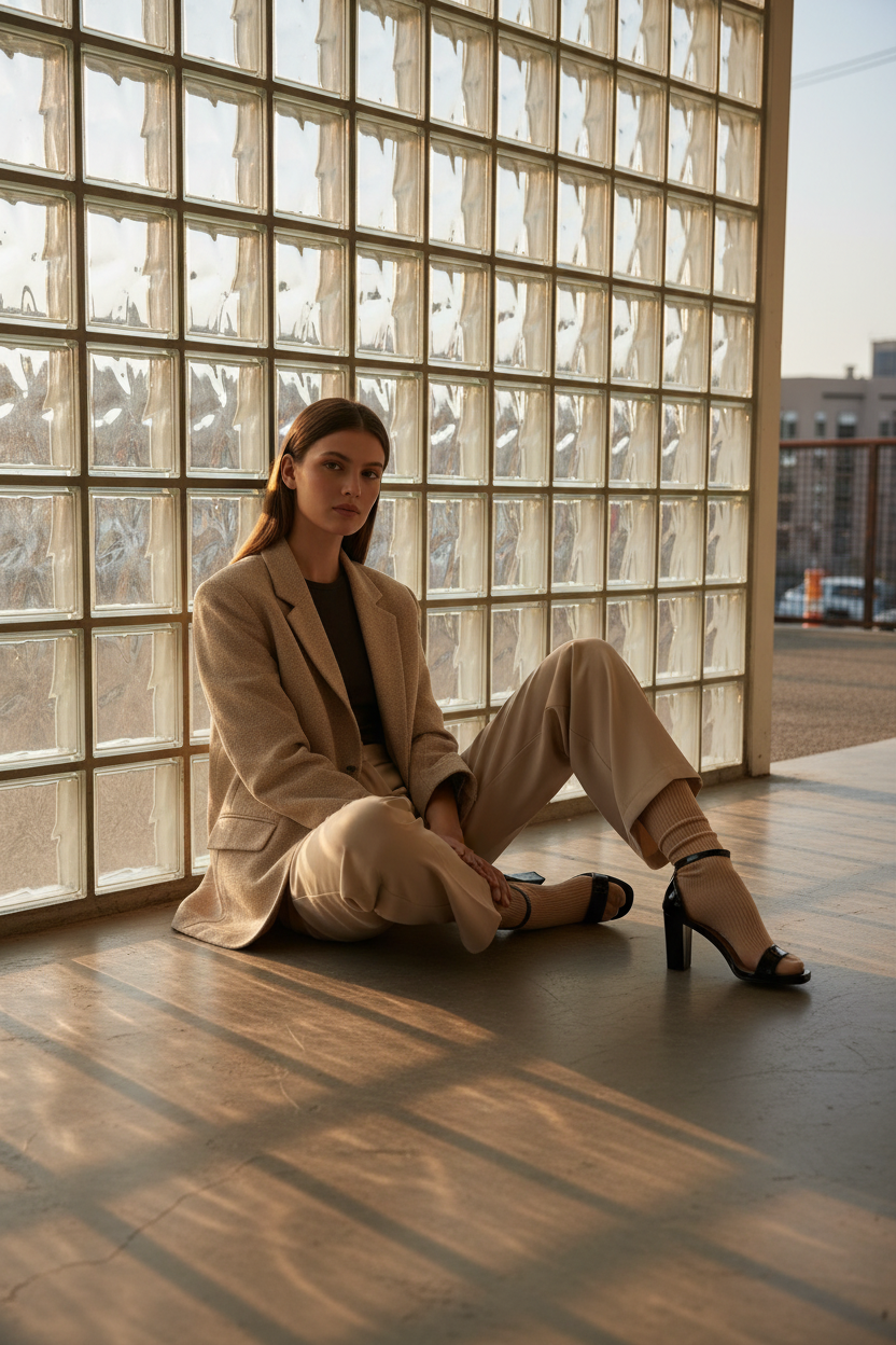 Sandalias Negras de Tacón Alto con Pulsera Ajustable y Acabado Charol Minimalista - 14686