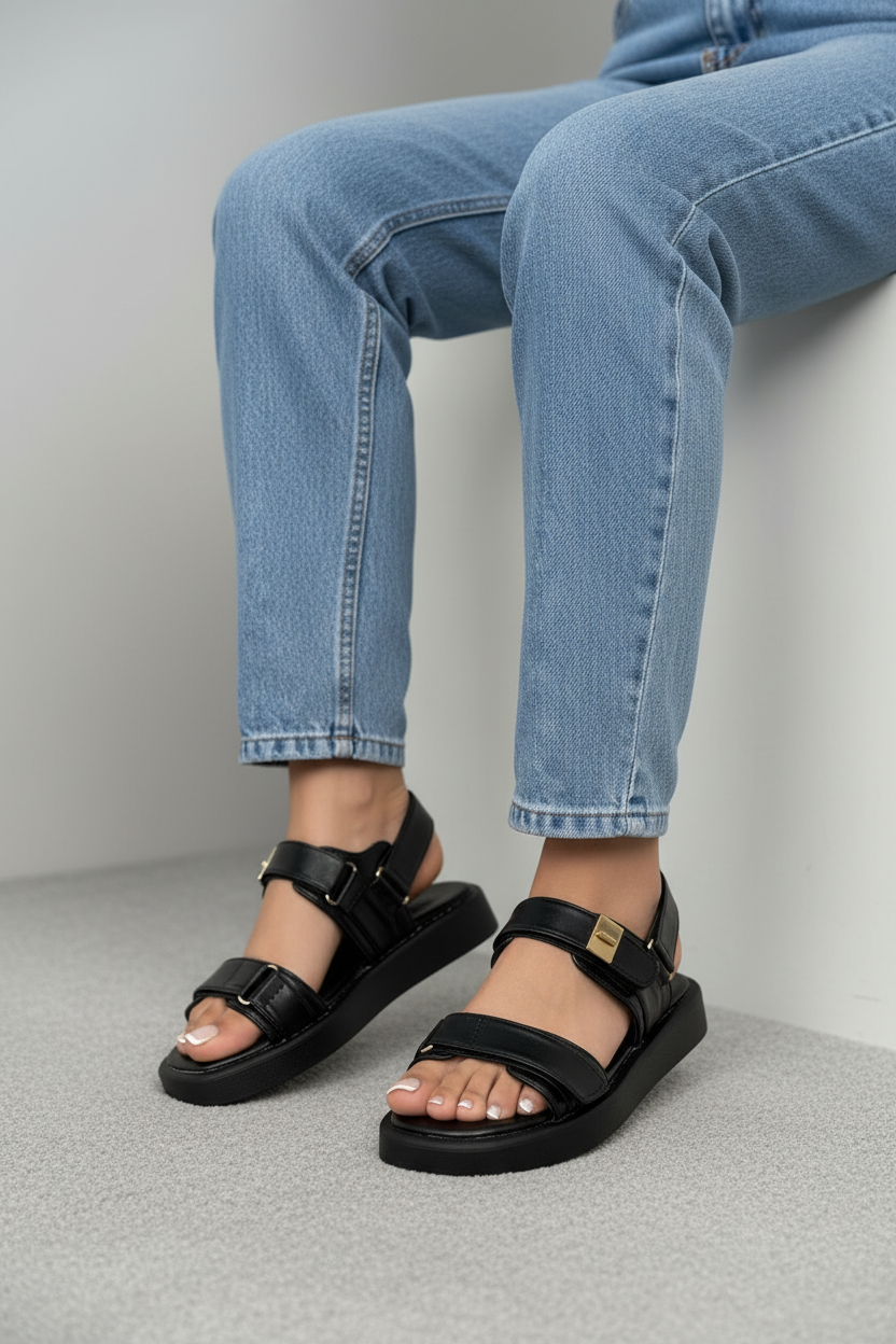 Sandalias Minimalismo Urbano Ultra Ligero 14045 Confort Diario Y Velcro Ajustable