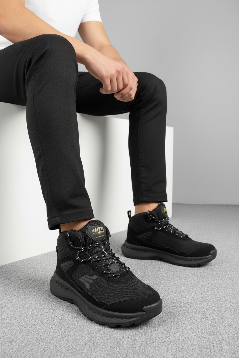 Zapato Casual Negro Liso con Silueta Minimalista para Uso Diario y Acabado Uniforme – 14637