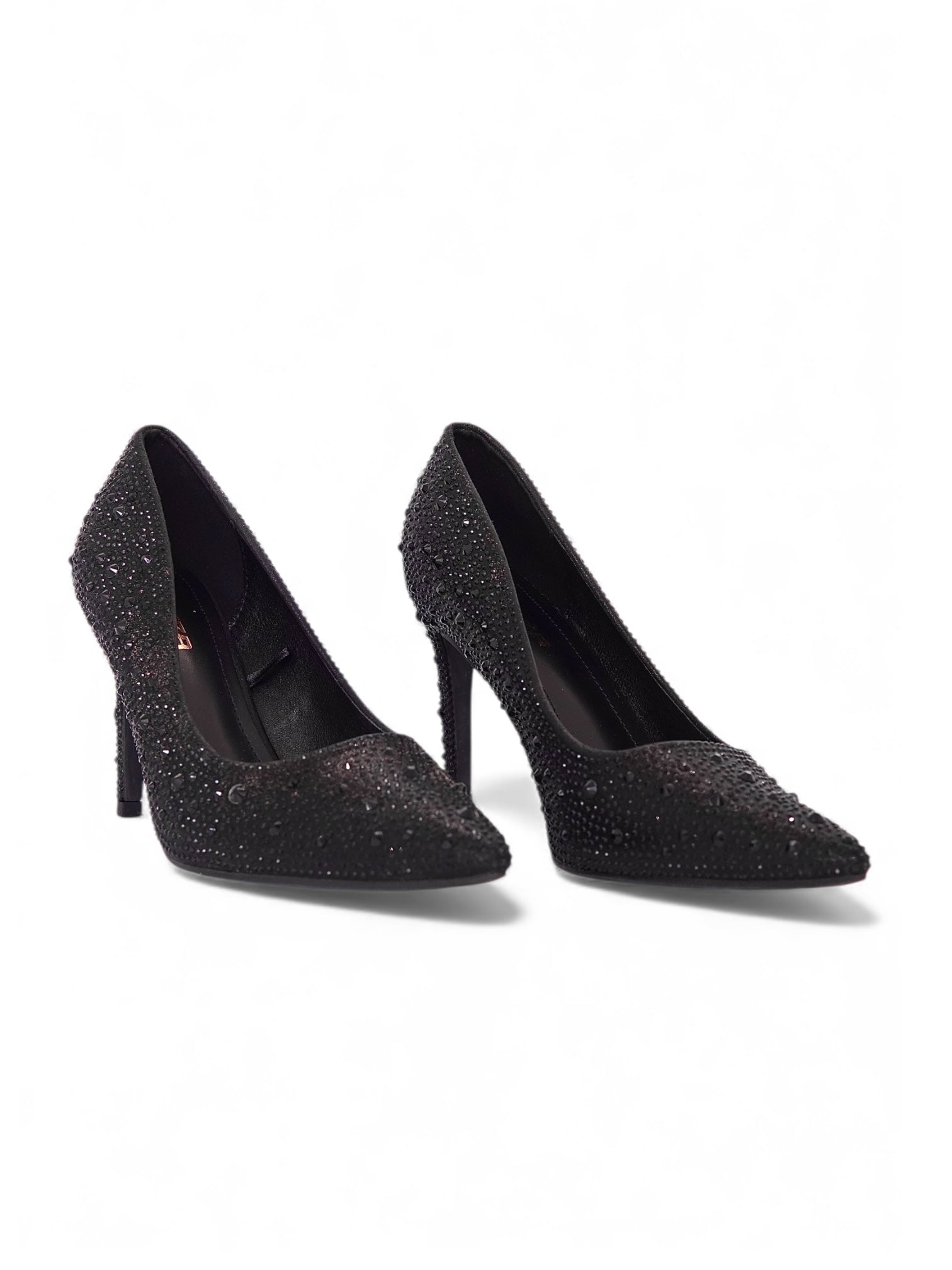 13277 - Stilettos para Mujer en Negro con Pedrería