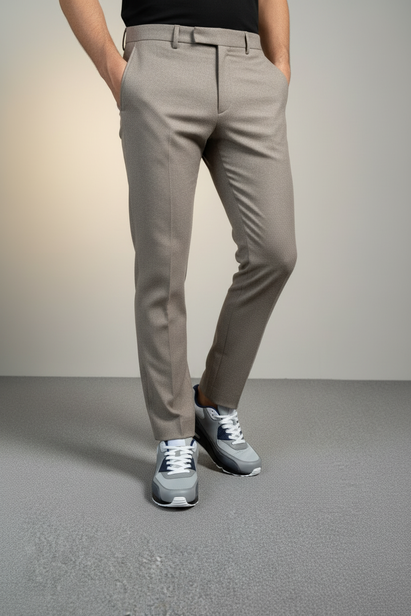 Zapatillas Deportivas Con Acabado Texturizado En Gris Y Negro, Cierre De Cordones Y Suela De Goma – 14122