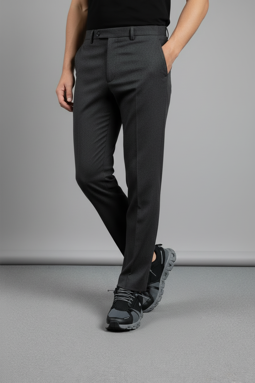 Tenis Deportivos Negros Con Detalles Grises Y Malla Técnica Con Refuerzos Sintéticos Y Ajuste Rápido + 14292