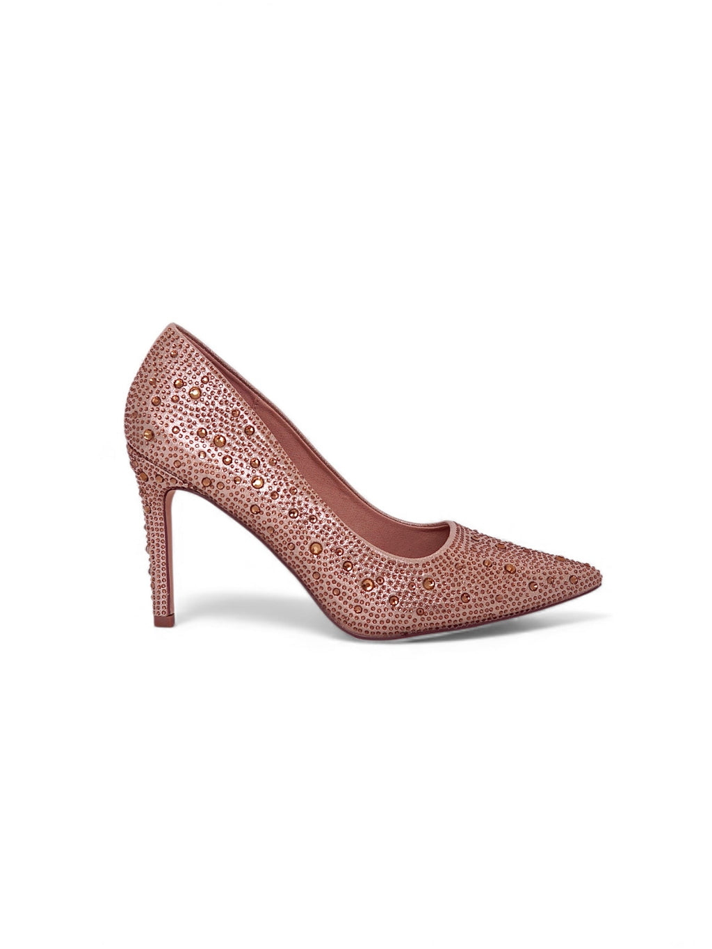 13276 - Stilettos para Mujer en Cobre Rosado con Pedrería