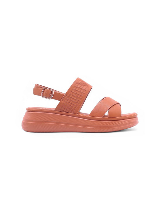 14027-Sandalias de Mujer con Plataforma y Doble Tira Cruzada
