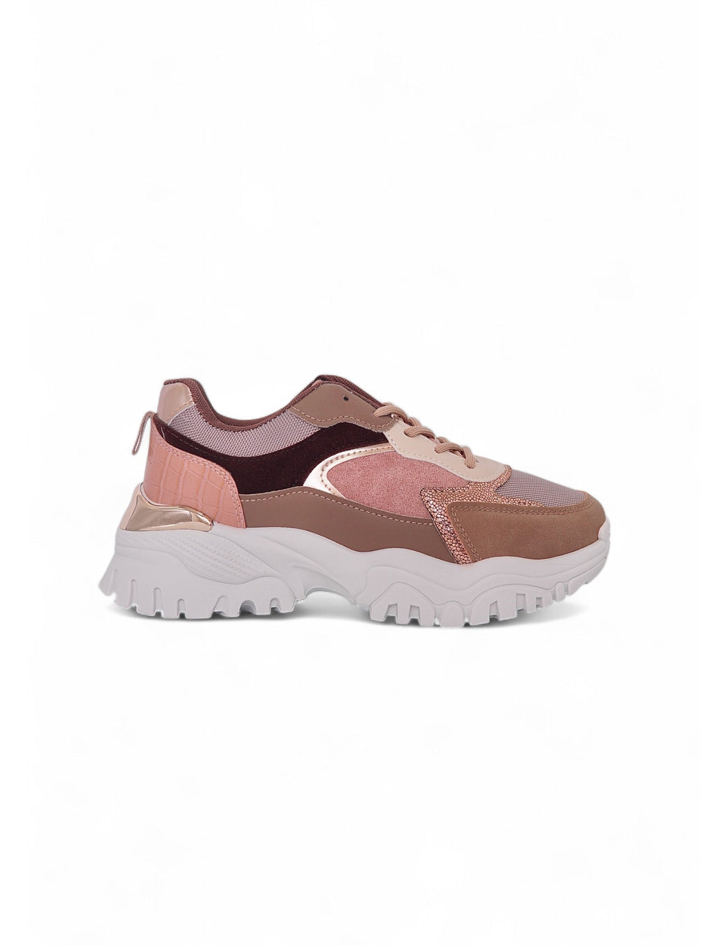 13546 - Tenis Chunky para Mujer en Tonos Rosados y Nude