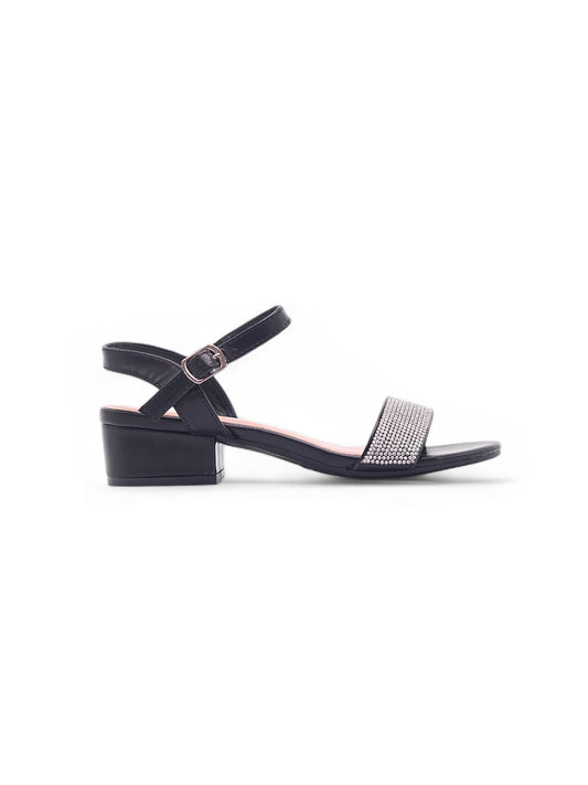13994-Sandalias con Tacón Bajo y Pedrería