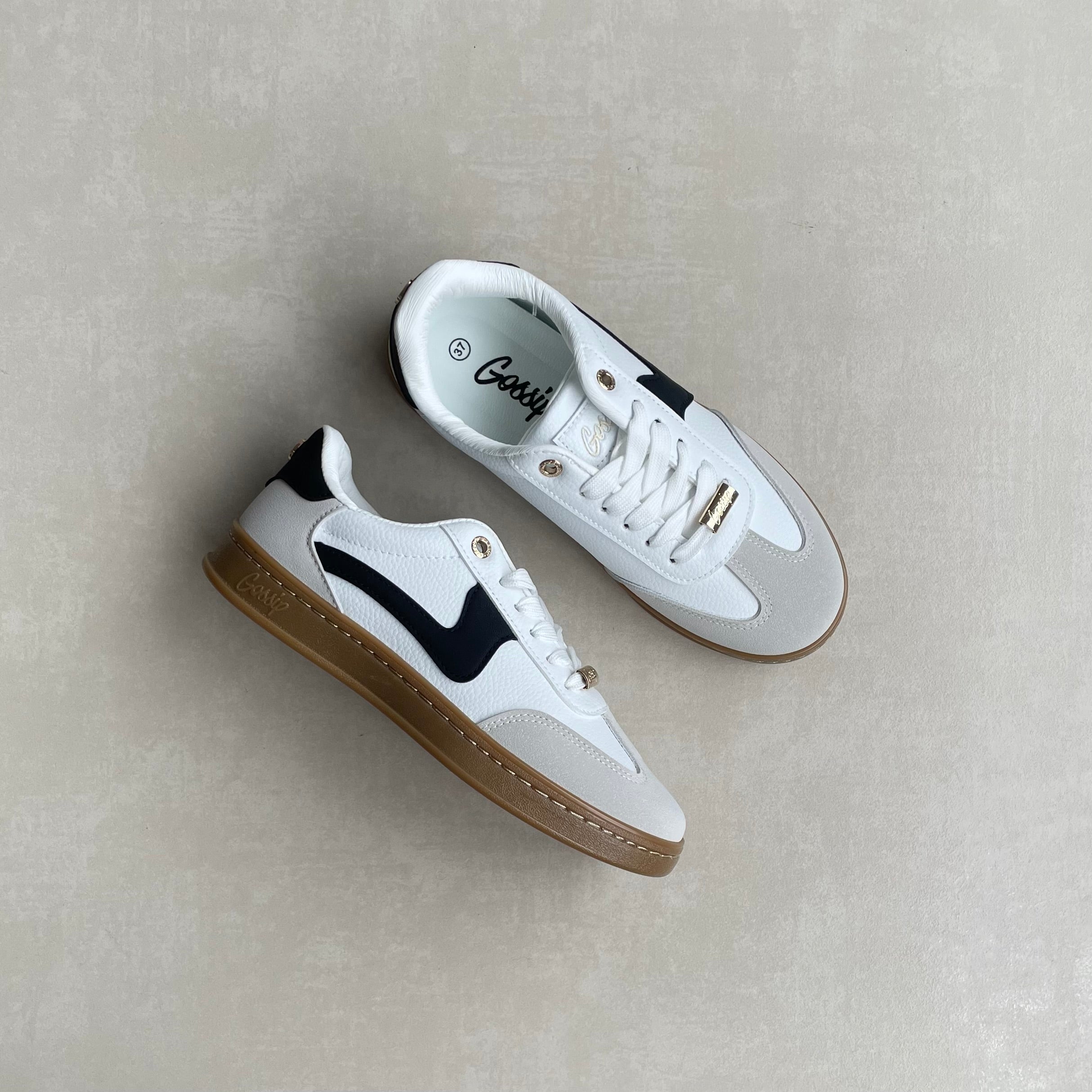 Zapatillas Equilibrio 14316 Estilo Versátil Y Comodidad Todo El Día Con Detalle Negro Y Suela Caramelo