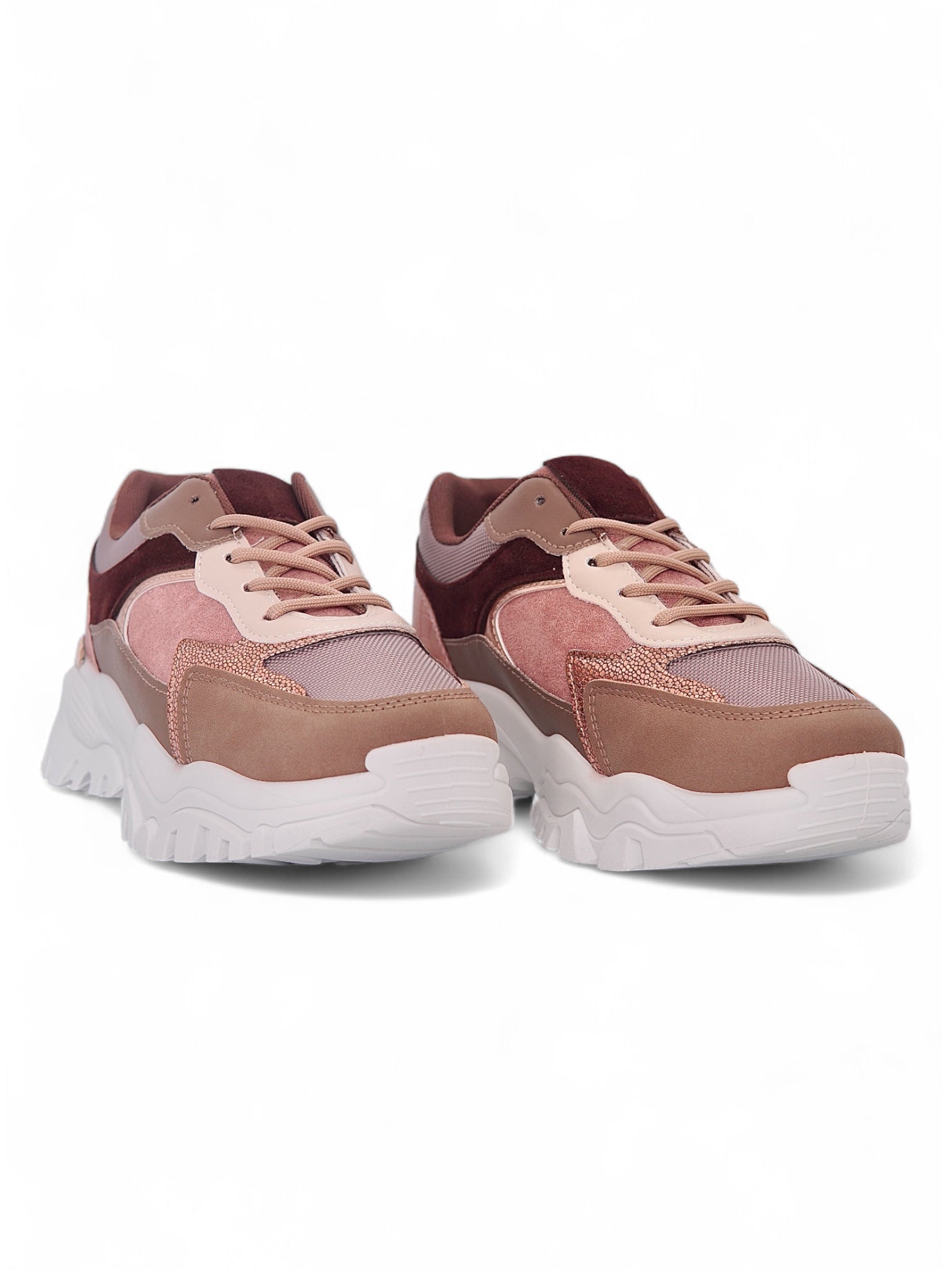 13546 - Tenis Chunky para Mujer en Tonos Rosados y Nude