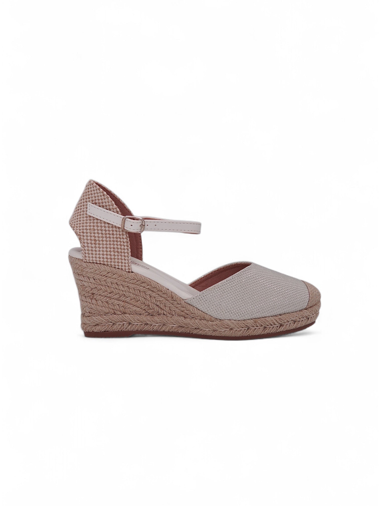 13149 - Sandalias tipo Alpargata para Mujer en Beige con Cuña de Yute
