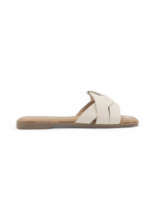 14020-Sandalias Planas de Mujer con Diseño Entrelazado