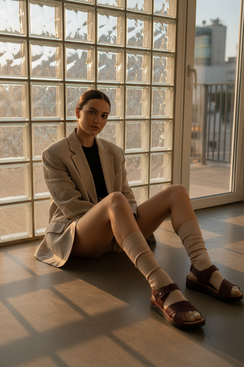 Sandalias Burdeos Con Doble Tira Cruzada Y Velcro Plantilla Acolchada Komfort 14716