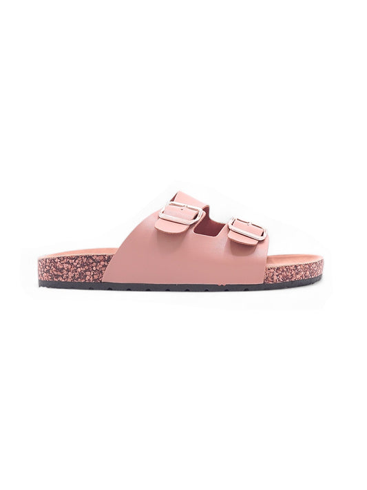 13987-Sandalias Planas de Mujer con Doble Hebilla
