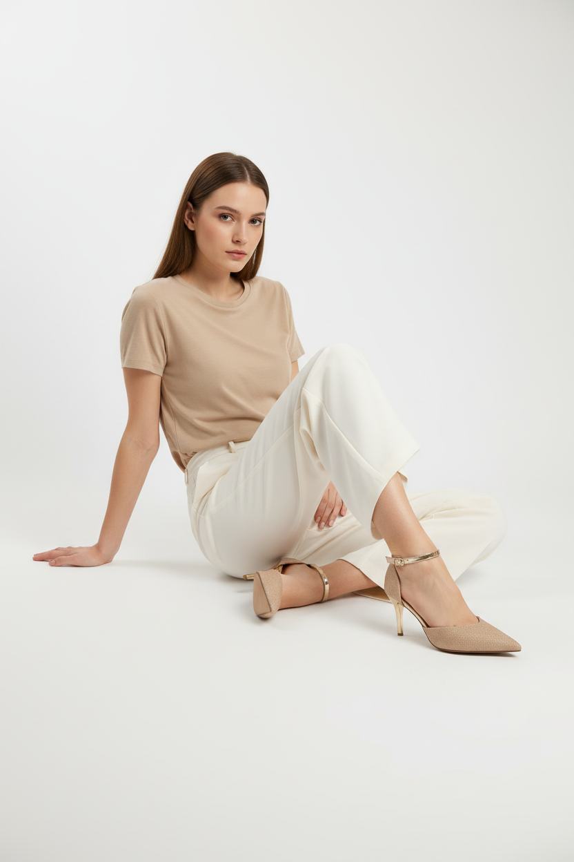 Tacones Dorados Con Punta Fina Y Pulsera Ajustable Acabado Brillante Estilo Elegante - 14574