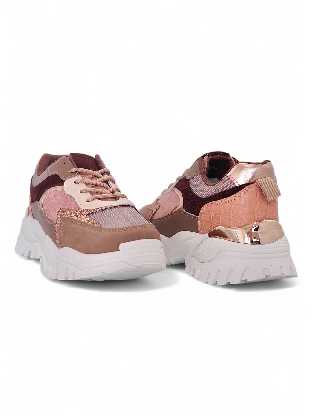 13546 - Tenis Chunky para Mujer en Tonos Rosados y Nude