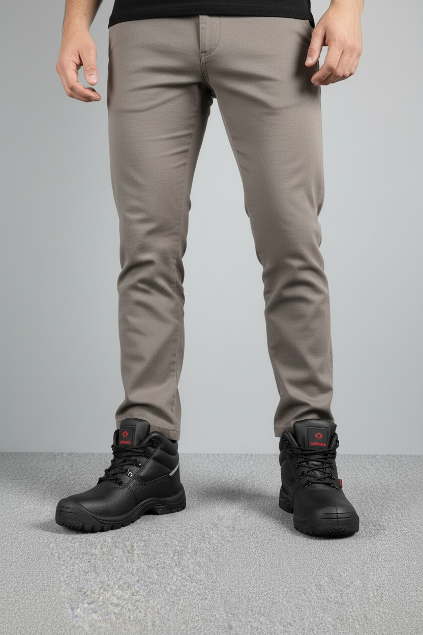 Zapato De Seguridad Acabado Negro Con Detalles En Rojo Y Puntera De Acero - 14116