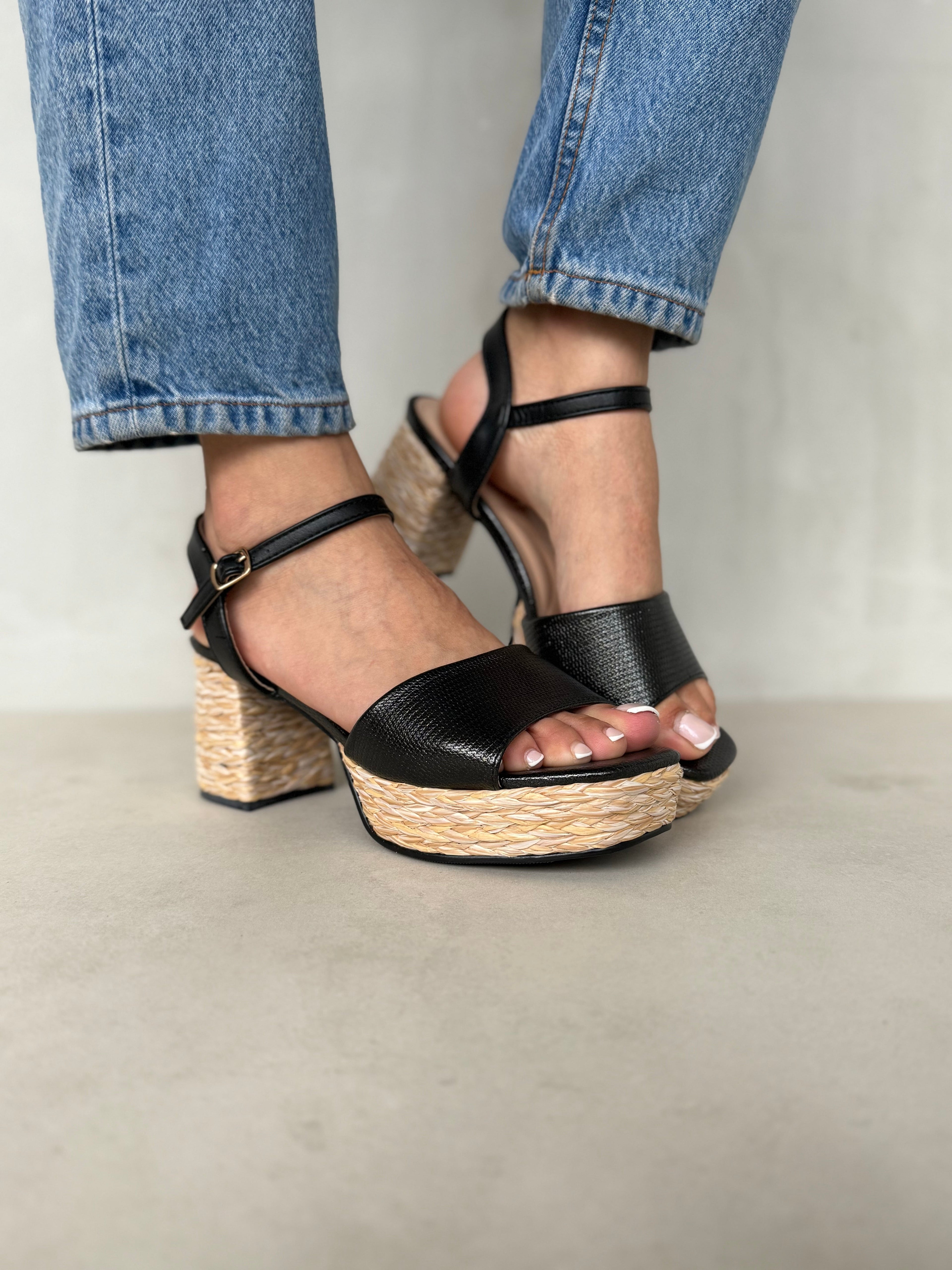 Sandalias De Tacón Con Plataforma Luna 13752 Forradas En Yute Natural Con Estilo Veraniego