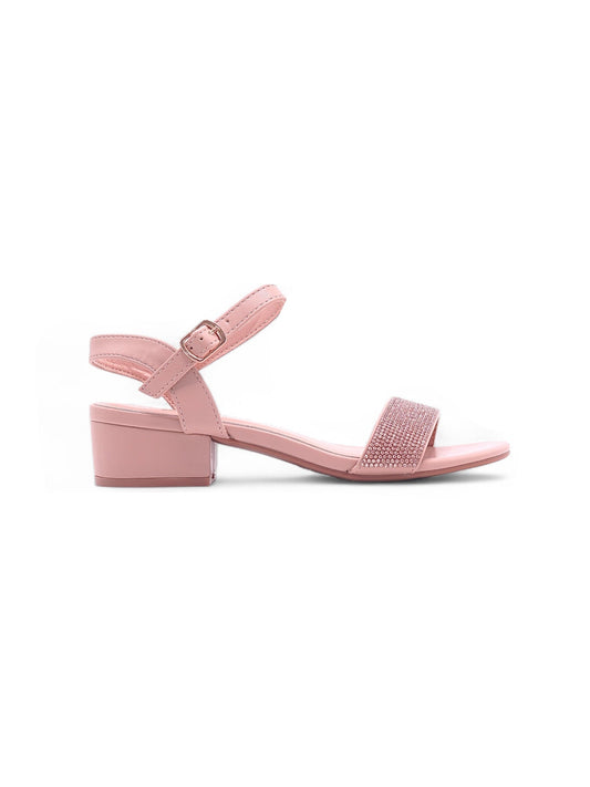 13993-Sandalias con Tacón Bajo y Pedrería