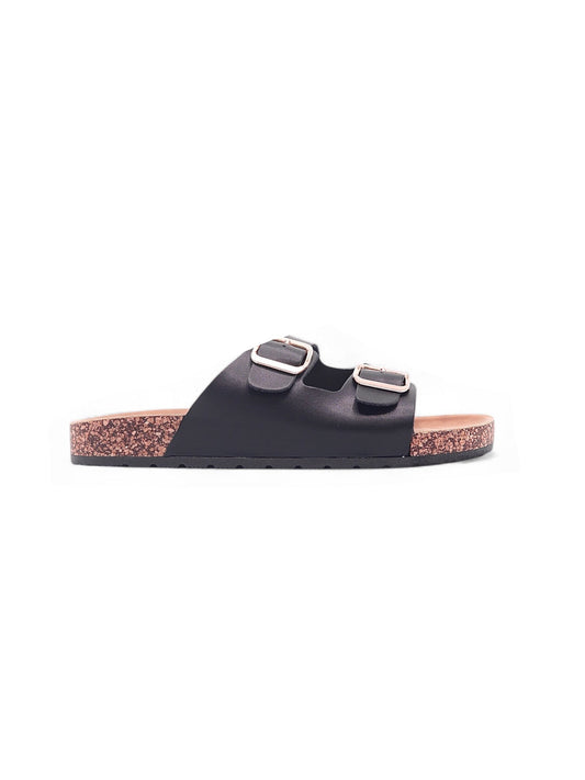13985 - Sandalias Planas de Mujer con Doble Hebilla