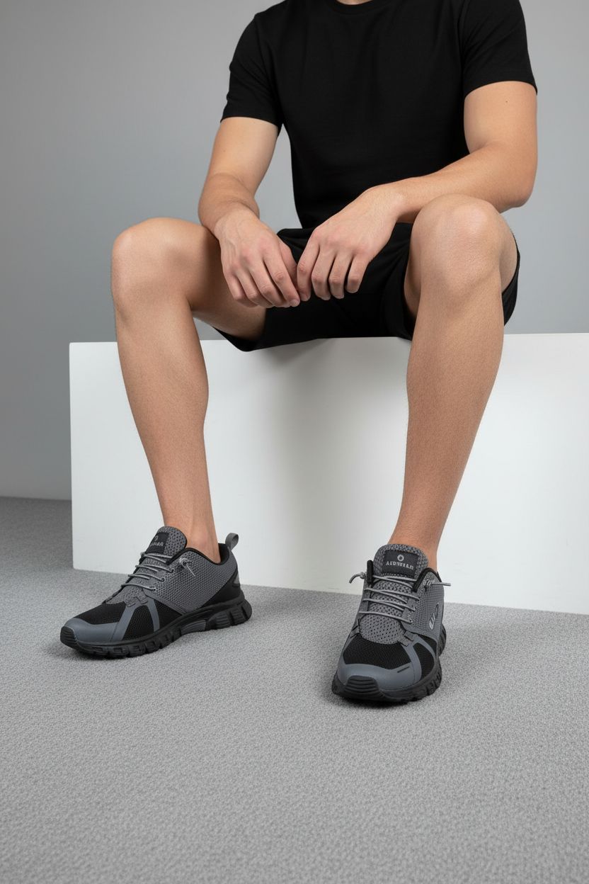 Tenis Deportivos Gris Y Negro 14293 Rendimiento Soporte Y Amortiguación Avanzada