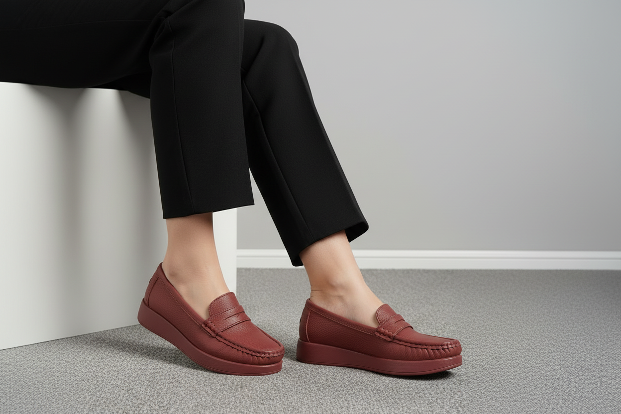 Mocasines de Piso Plano con Acabado Texturizado Negro y Detalle Decorativo en el Antifaz - 14013