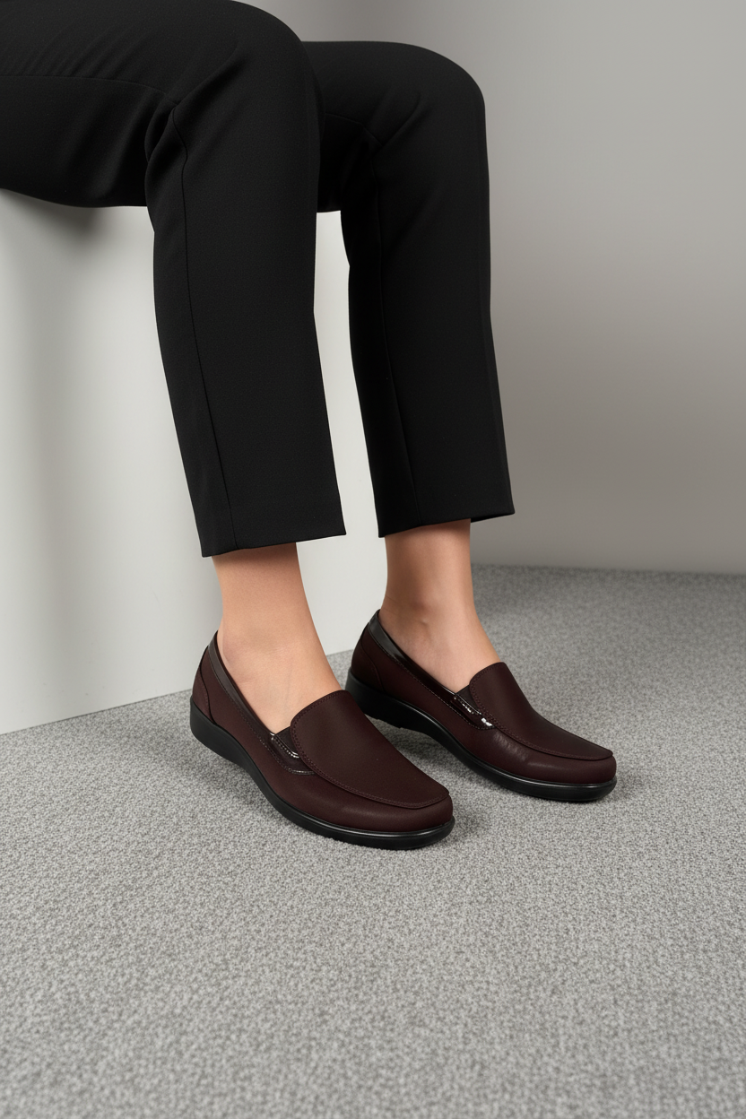 Zapatos Slip On Marrón Clásico 10546 Con Suela Ergonómica Para Uso Diario Y Mayor Comodidad