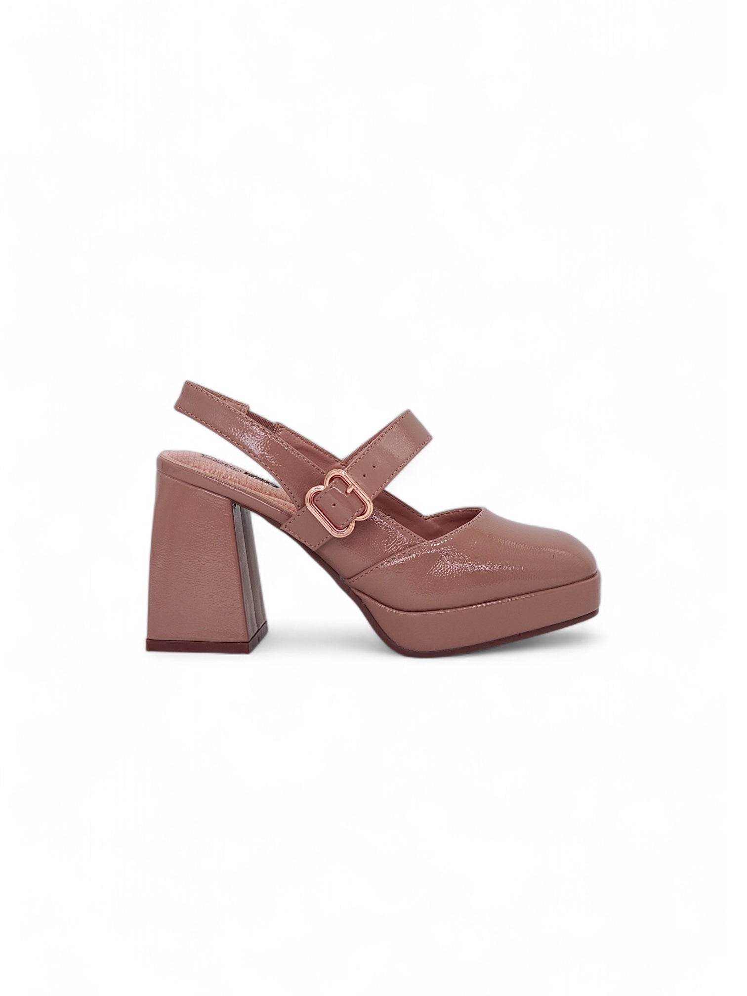 13760 - Zapatos Mary Jane para Mujer en Nude Rosado con Plataforma