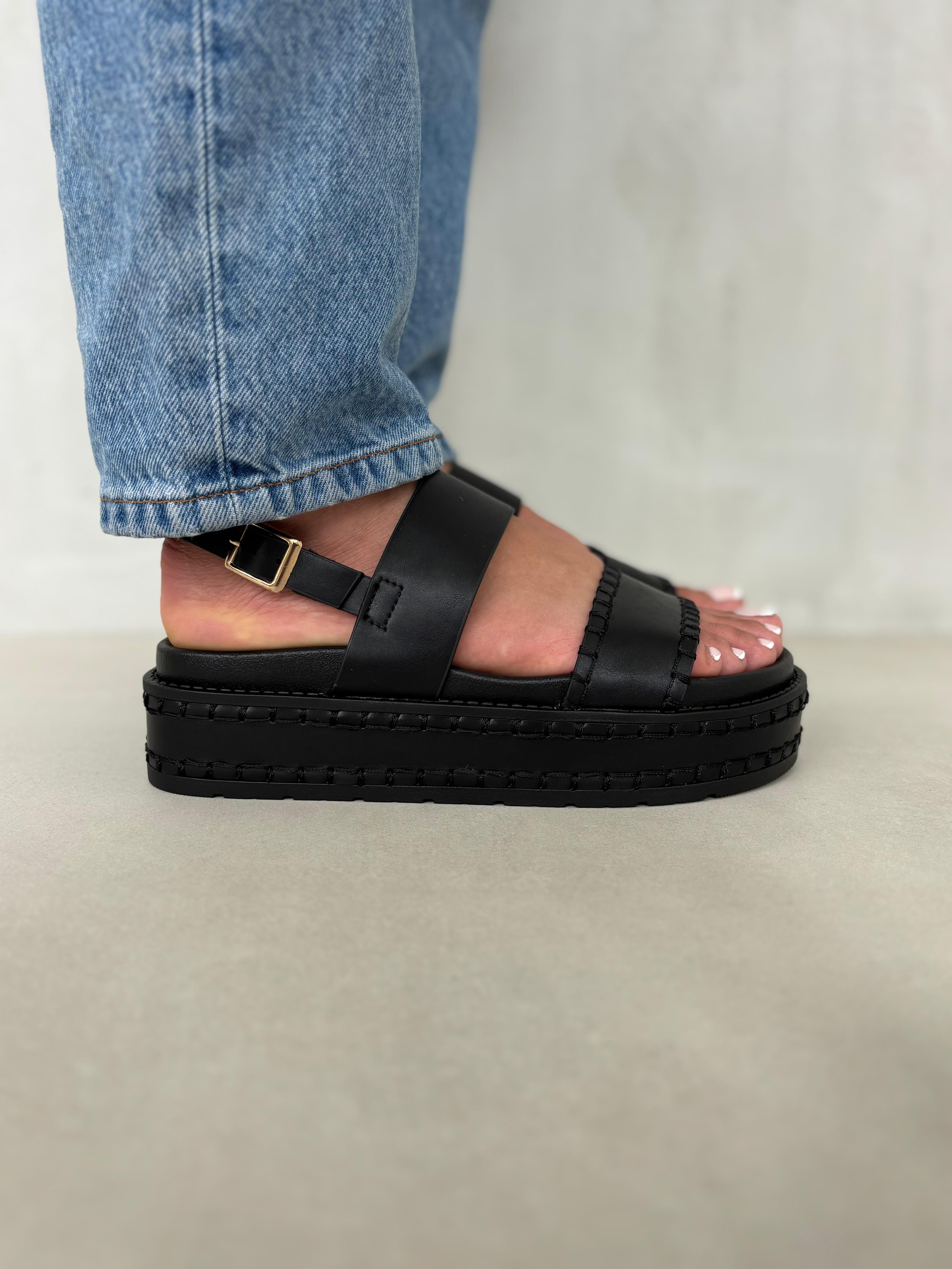 Sandalias Plataforma Alta City 14350 Correa Ajustable Y Estilo Urbano Sofisticado Premium