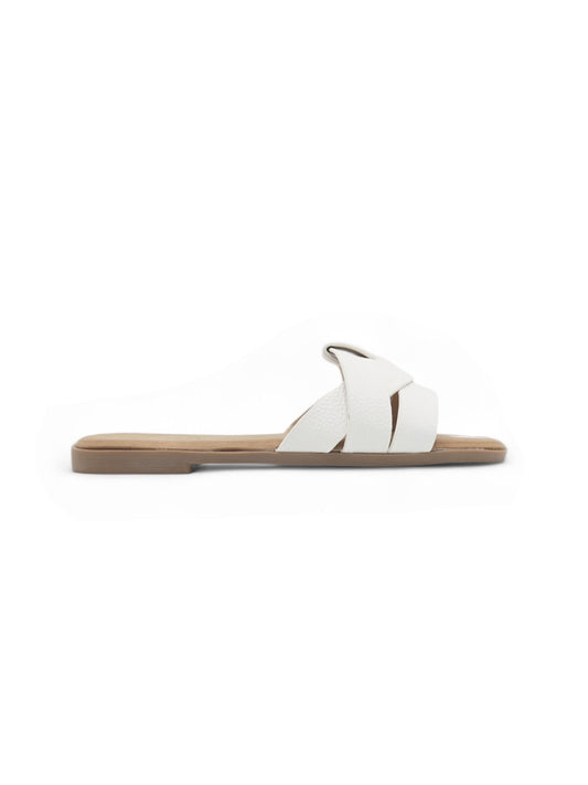 14019-Sandalias Planas de Mujer con Diseño Entrelazado